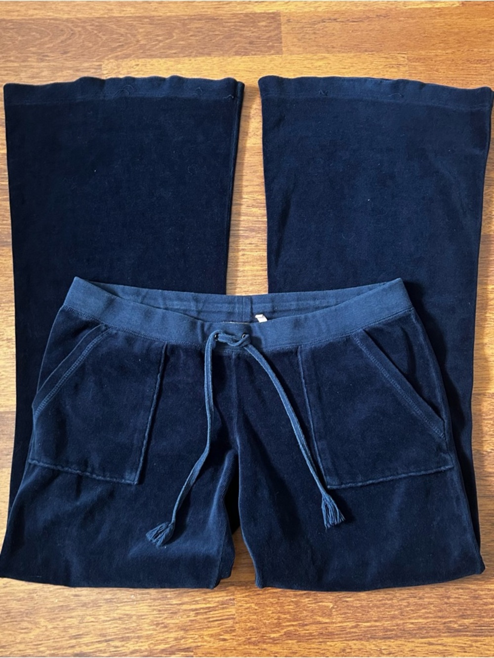 Juicy Couture Y2K Navy Velour Drawstring Lounge Pants